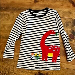 Dinosaur Long Sleeve Shirt - Boys Appliqué- Size 5